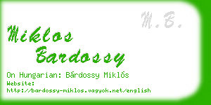 miklos bardossy business card
