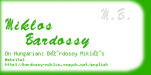 miklos bardossy business card